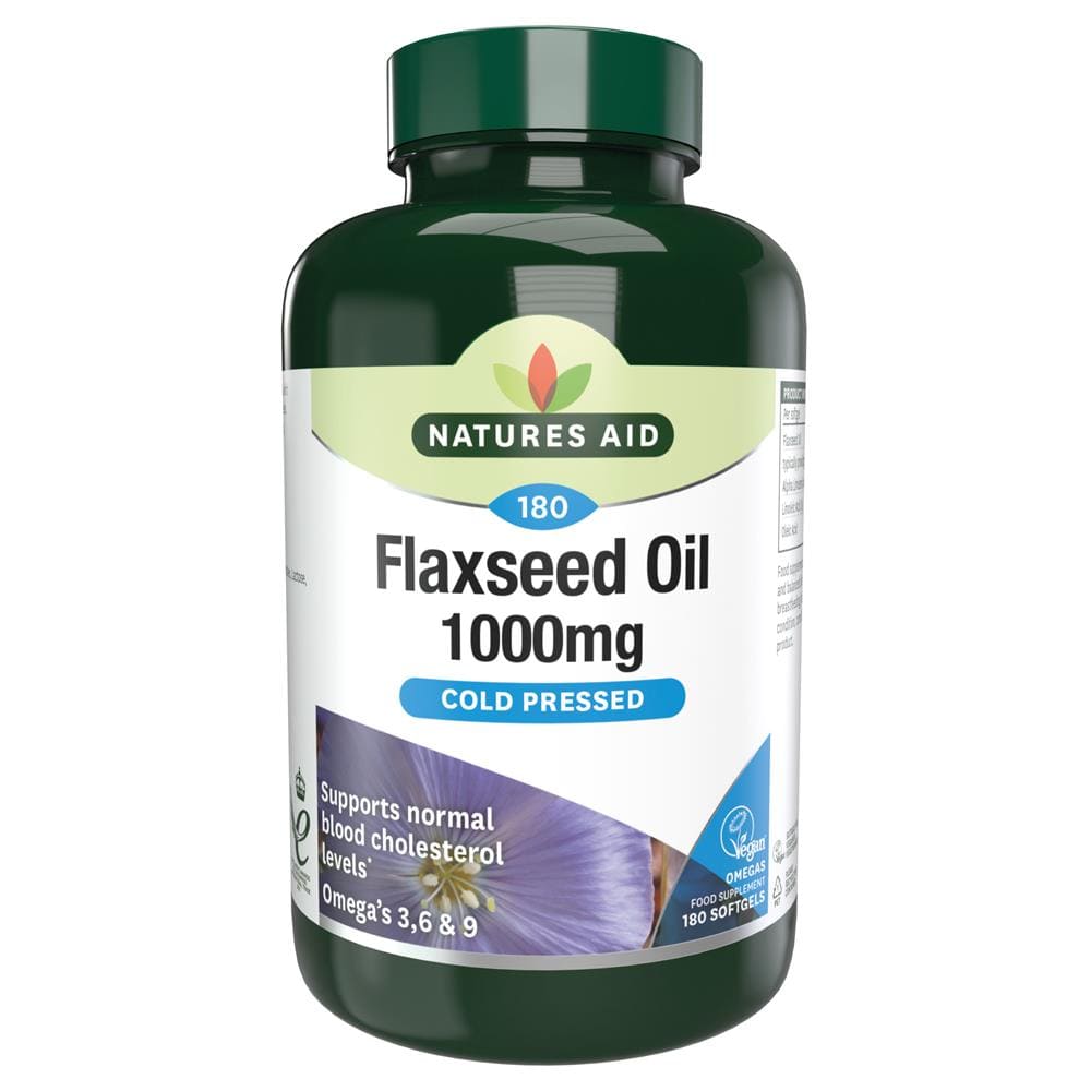 Flaxseed Oil 1000mg 180 Capsules, Natures Aid