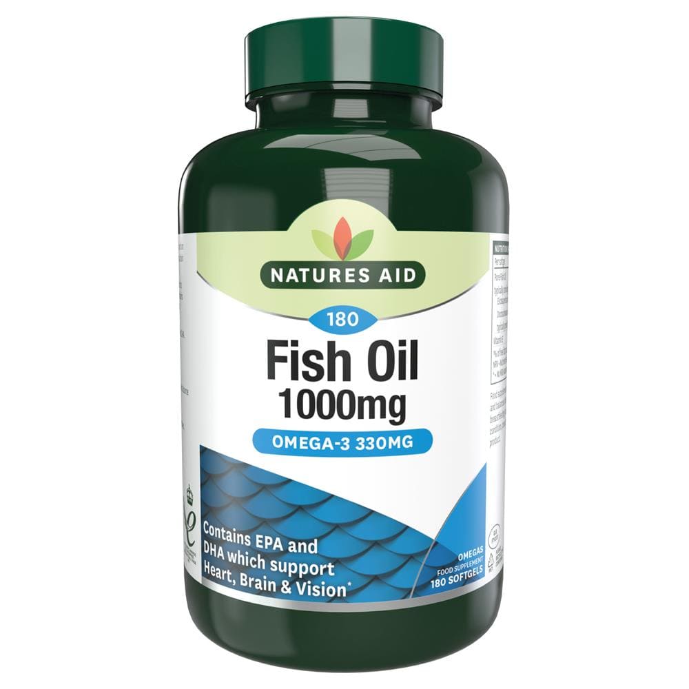 Fish Oil - 1000mg (Omega-3 Rich) 180 Caps, Natures Aid