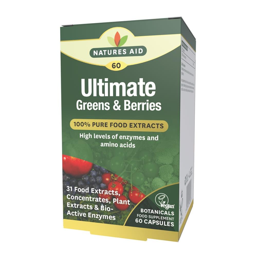 Ultimate Greens & Berries (31 Food Extracts and Enzymes) 60's, Natures Aid