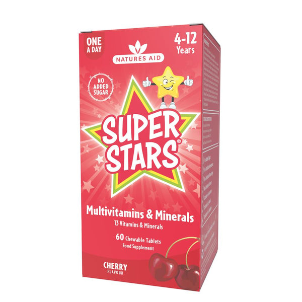 Super Stars Mvit & Minerals Chewable Tablets, Natures Aid