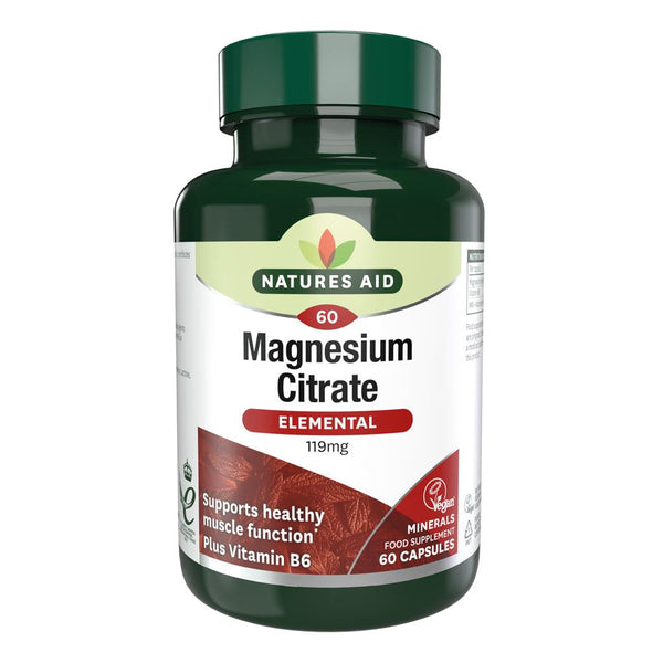 Magnesium - 750mg Citrate (with Vitamin B6) 60 Caps, Natures Aid