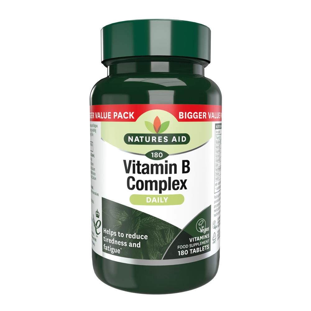 Vitamin B Complex (Improved Formula) 180 Tablets, Natures Aid