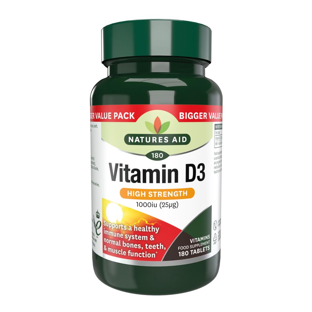 Vitamin D3 1000iu 90 Tablets, Natures Aid