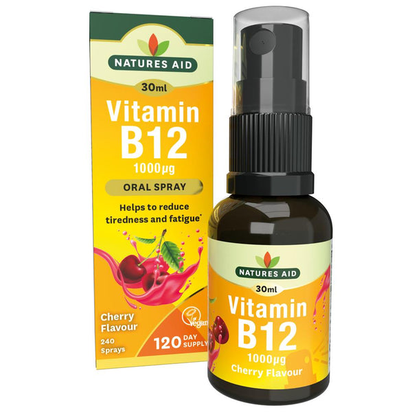 Vitamin B12 1000ug Oral Spray (Cherry Flavour), Natures Aid