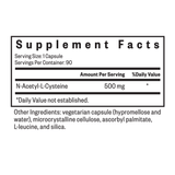 NAC, N -Acetil -L -Cystein - 500 mg - 90 Vegetarijanskih kapsula - Traženje zdravlja
