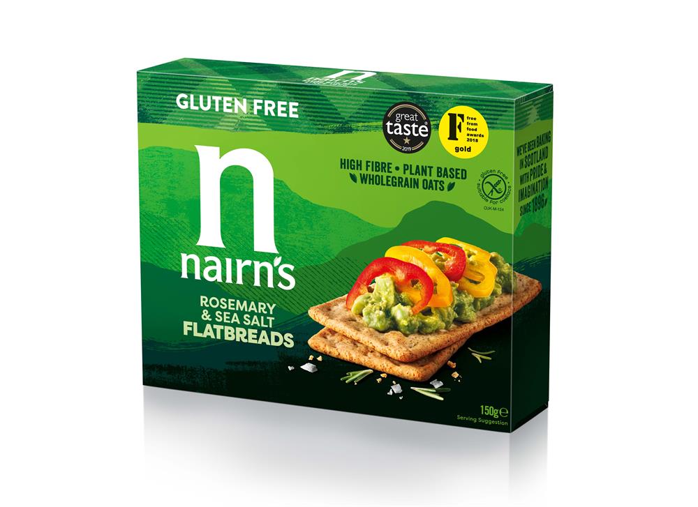 Gluten Free Rosemary Sea Salt Flatbreads 150g, Nairns