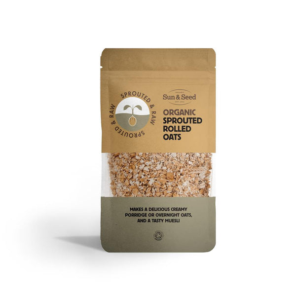 Organic Sprouted & Raw Naked Rolled Oats 250g, Sun and Seed