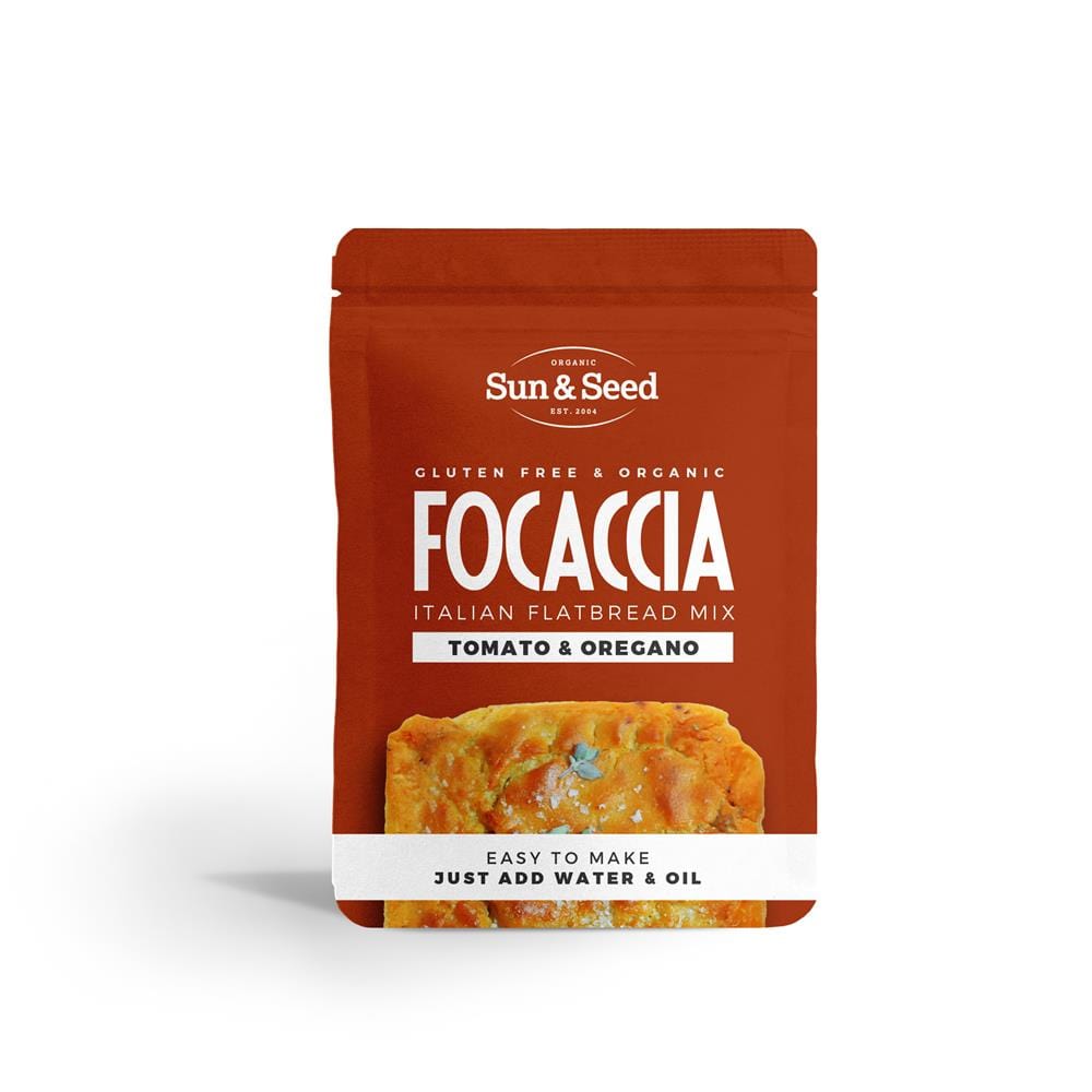 Organic GF Focaccia Mix Tomato & Oregano 300g, Sun and Seed