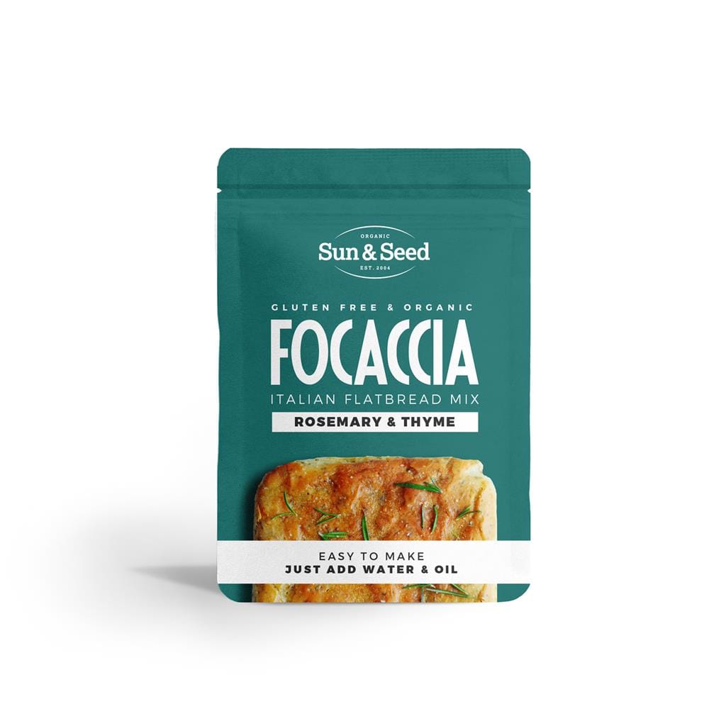 Organic GF Focaccia Mix Rosemary & Thyme 300g, Sun and Seed