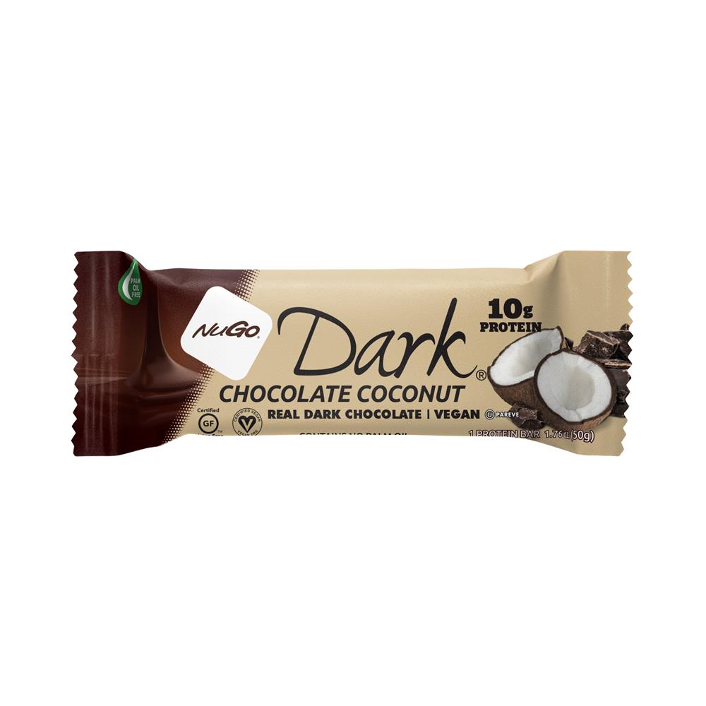 Vegan Dark Chocolate Coconut High Protein Snack Bar 50g, NuGo