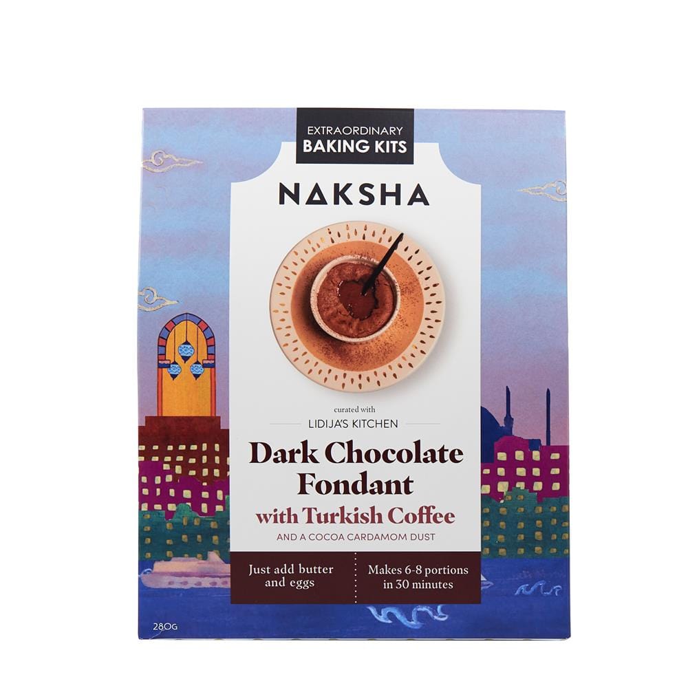 Dark Chocolate Fondant with Turkish Coffee Baking Kit 280g, Naksha Recipe Kits