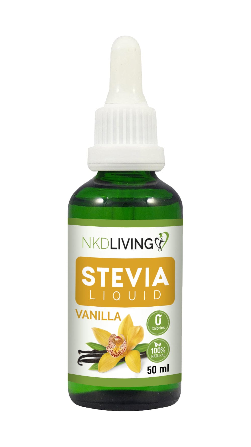 100% Natural Stevia Liquid Vanilla Sweetener 50ml, NKD Living