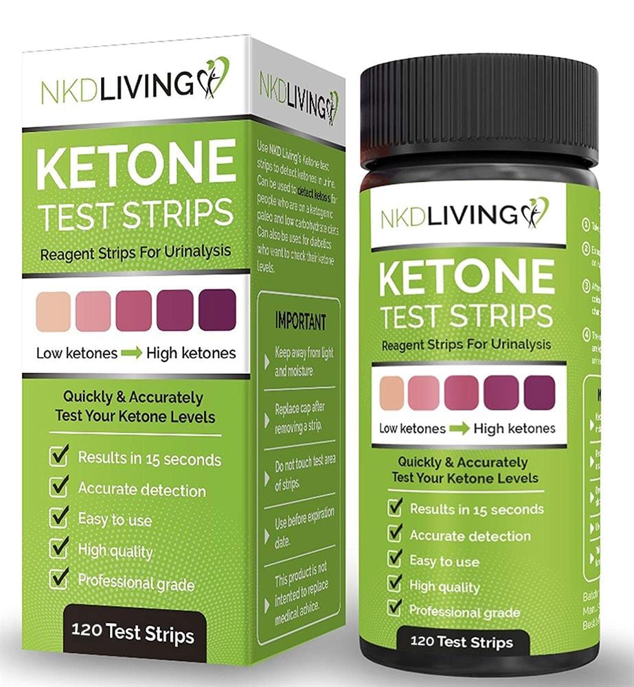 Ketone Test Strips - 120 Strips, NKD Living