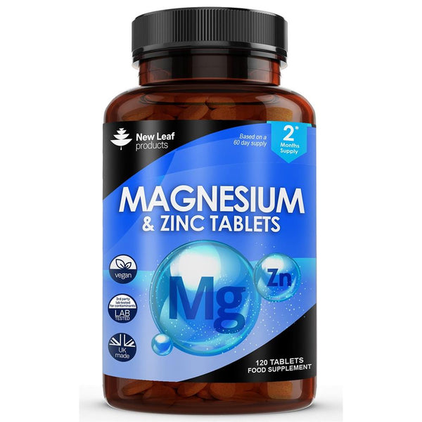 Magnesium & Zinc 516mg Elemental 160mg Recyclable Bottle, New Leaf Products