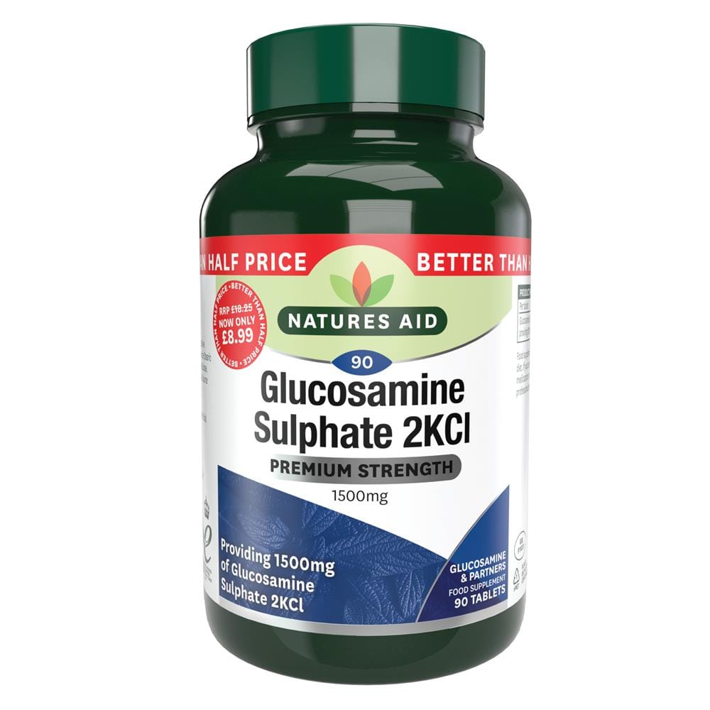 Glucosamine Sulphate - 1500mg - 90 Tabs, Natures Aid Promo Packs