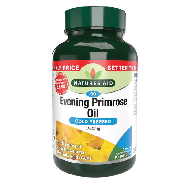 Evening Primrose Oil - 1000mg - 90 Caps, Natures Aid Promo Packs