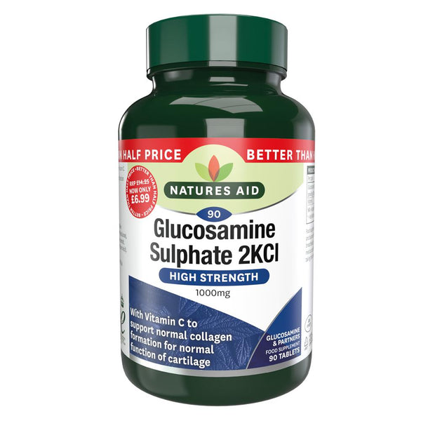 Glucosamine Sulphate - 1000mg (with Vitamin C) - 5, Natures Aid Promo Packs