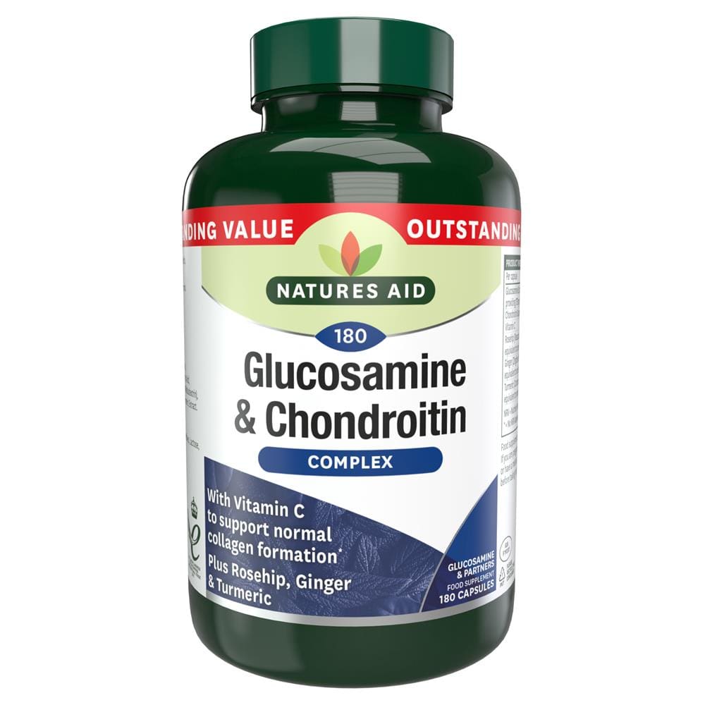 Glucosamine & Chondroitin Complex 180 caps, Natures Aid Promo Packs