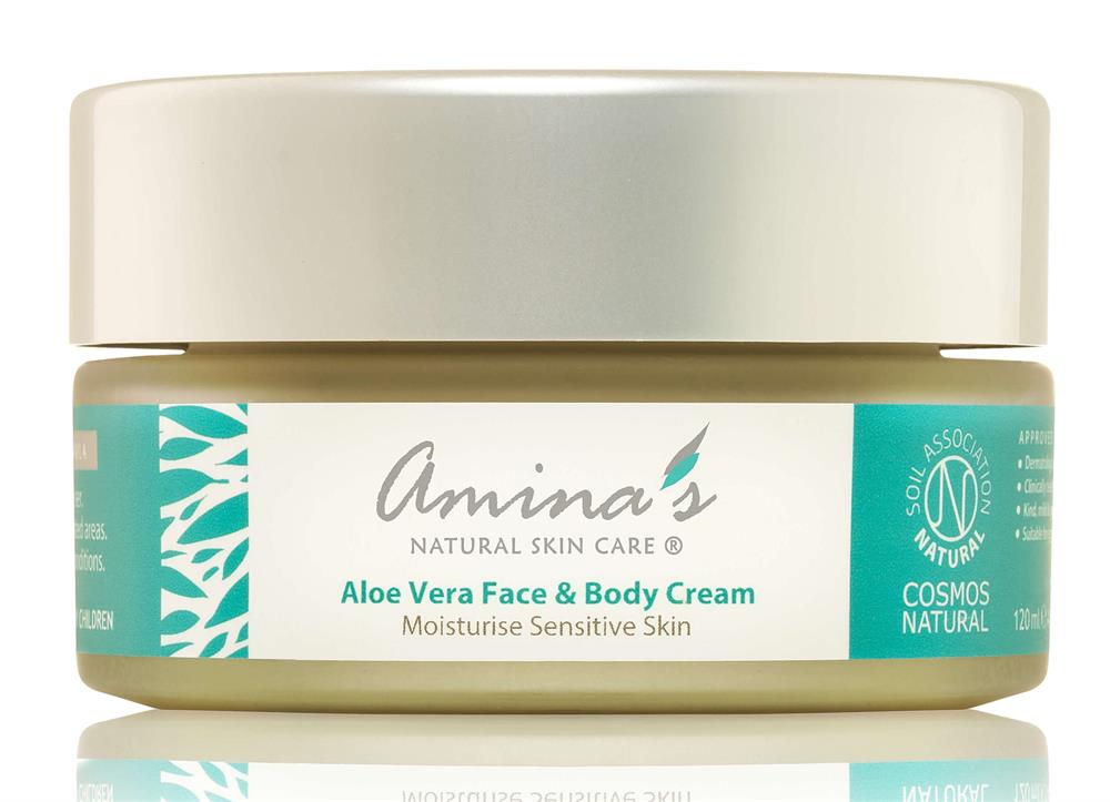 Aloe Vera Face & Body Cream Daily Moisturiser 120ml, Amina's Natural Skincare