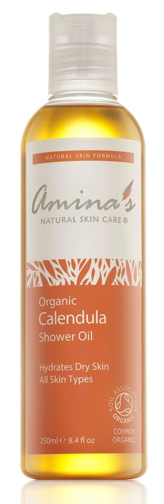 Organic Calendula Shower Oil for Normal to Dry Skin 250ml, Amina's Natural Skincare