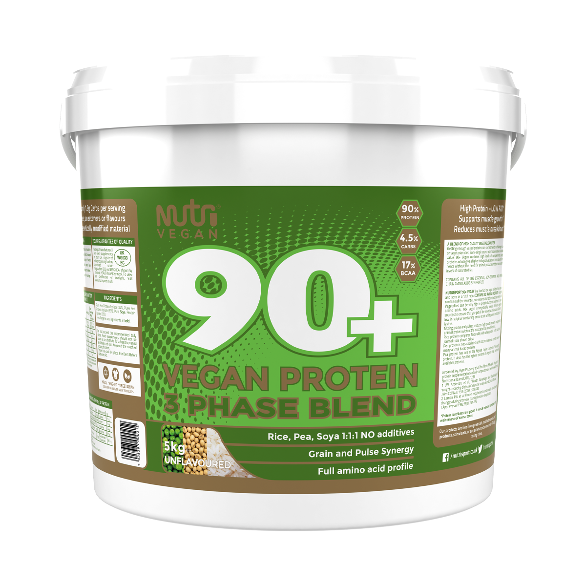 NutriVegan 90+ Protein Vegan 5kg Unflavoured