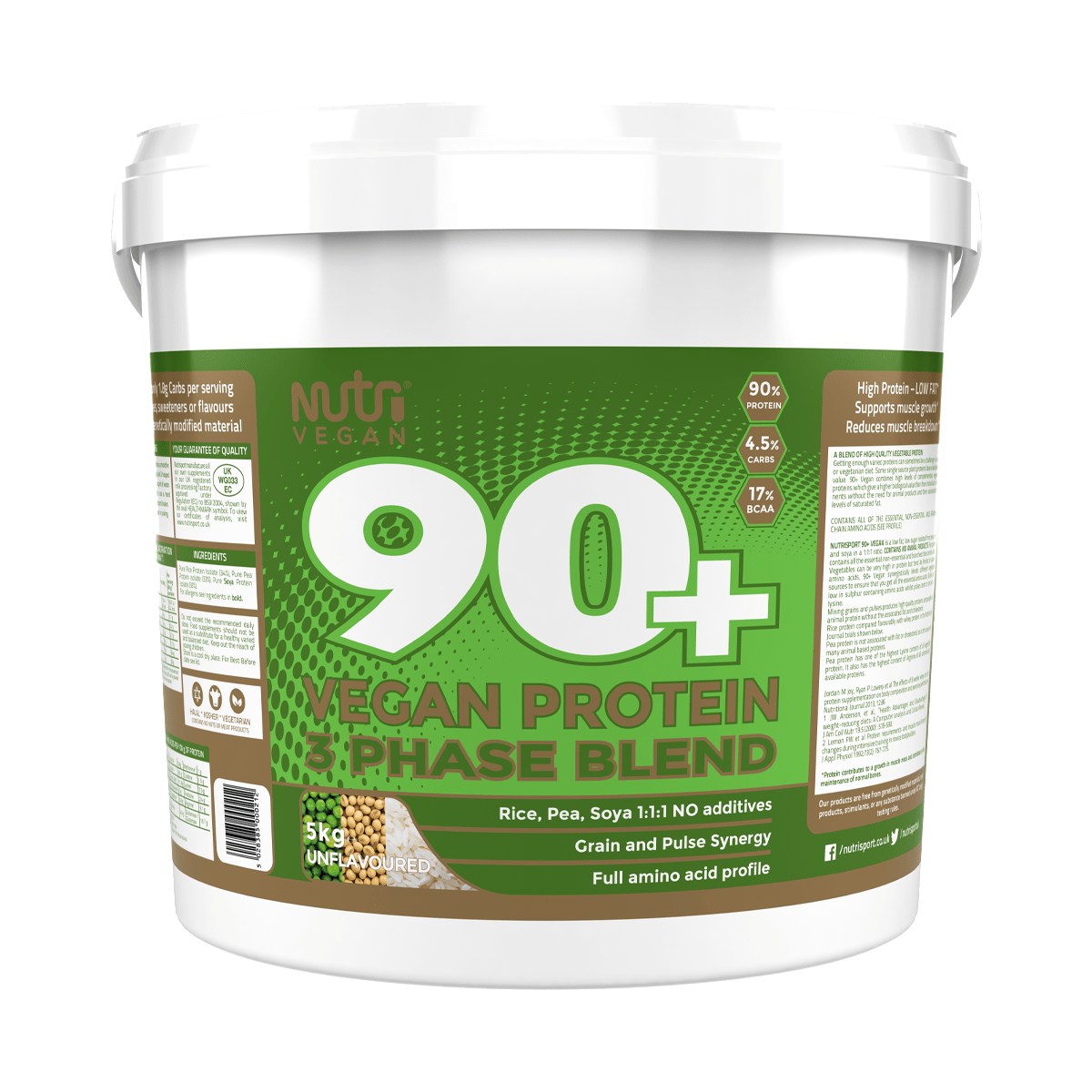 NutriVegan 90+ Protein Vegan 5kg Unflavoured