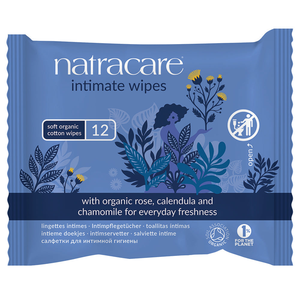 Organic Cotton Intimate Wipes x 12, Natracare