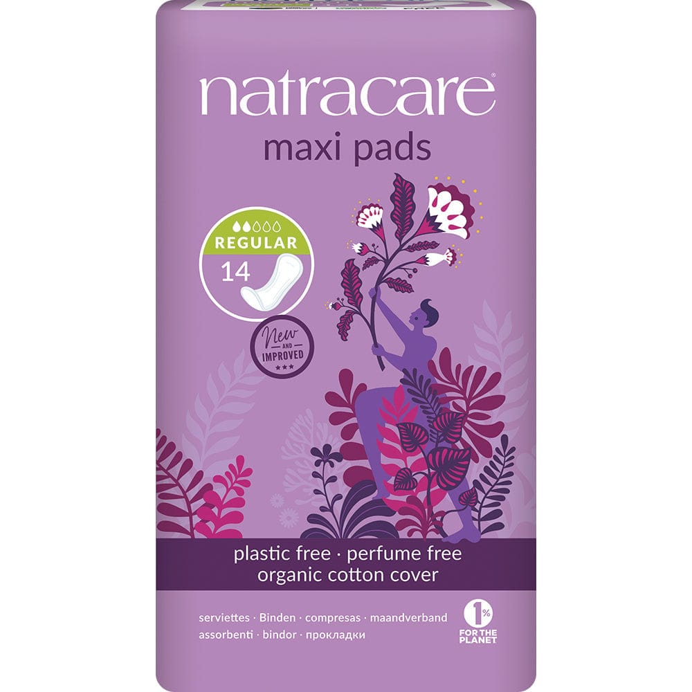 Natural Maxi Pads Regular x 14, Natracare