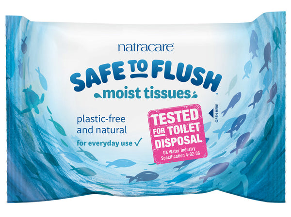 Safe to Flush Moist Tissues 30 Wipes, Natracare