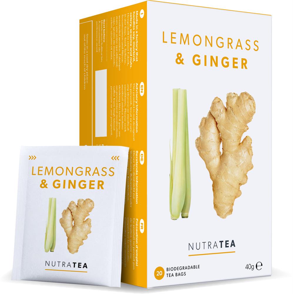 NutraTea Lemongrass & Ginger - 20 Tea Bags, Nutratea