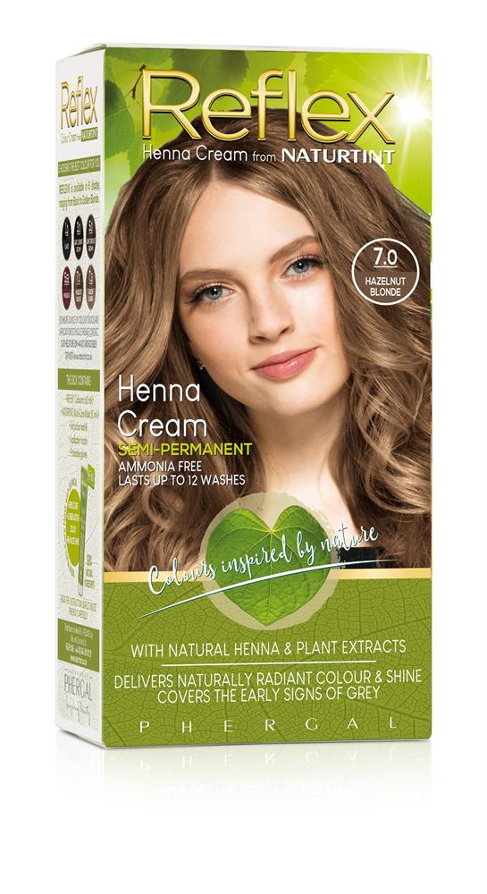 Reflex Semi-Permanent Henna Cream 7.0 Hazelnut Blonde - 110ml, Naturtint