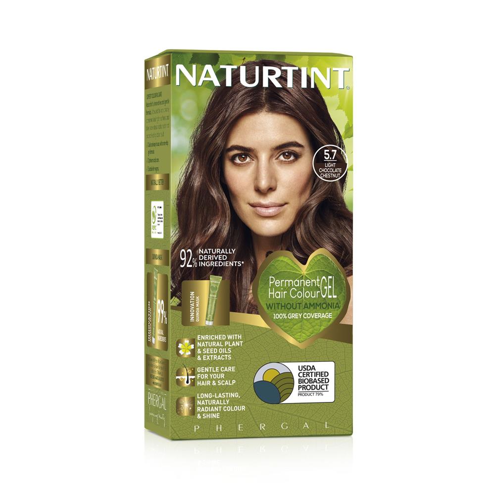 Permanent Hair Colourant 5.7 Light Chocolate Chestnut 170ml, Naturtint