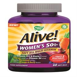 Alive! Women`s 50+ Soft Jells Multi-vitamin 60 Chewables, Nature's Way