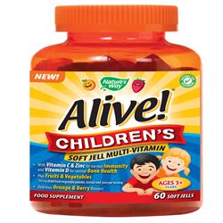 Alive! Children`s Soft Jells Multi-vitamin 60 Chewables, Nature's Way