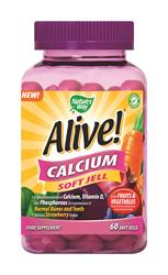 Alive! Calcium Soft Jells 60 Gummies, Nature's Way