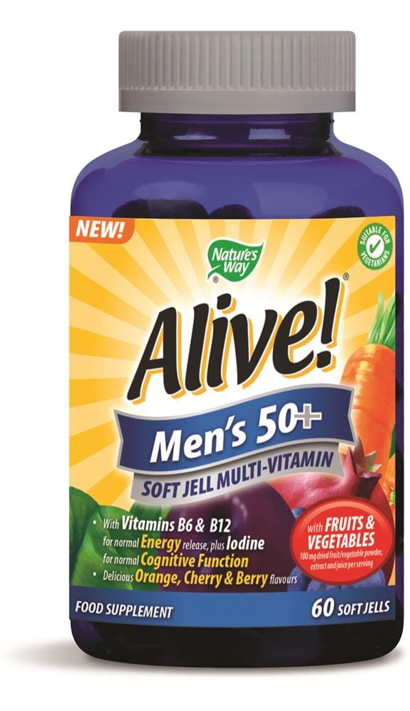 Alive! Men`s 50+ Multivitamin Soft Jells, Nature's Way