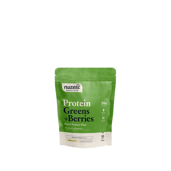 Nuzest Protein Plus Greens + Berries 300g Vanilla Caramel