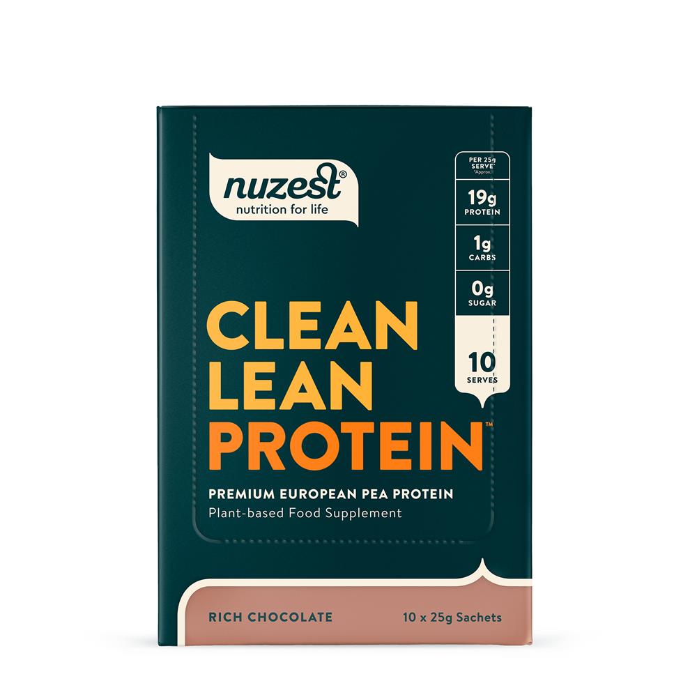 Clean Lean Protein 10x25g Sachets Box Rich Chocolate, Nuzest