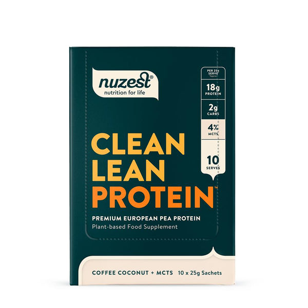 Clean Lean Protein 10x25g Sachet Box Coffee Coconut + MCTs, Nuzest