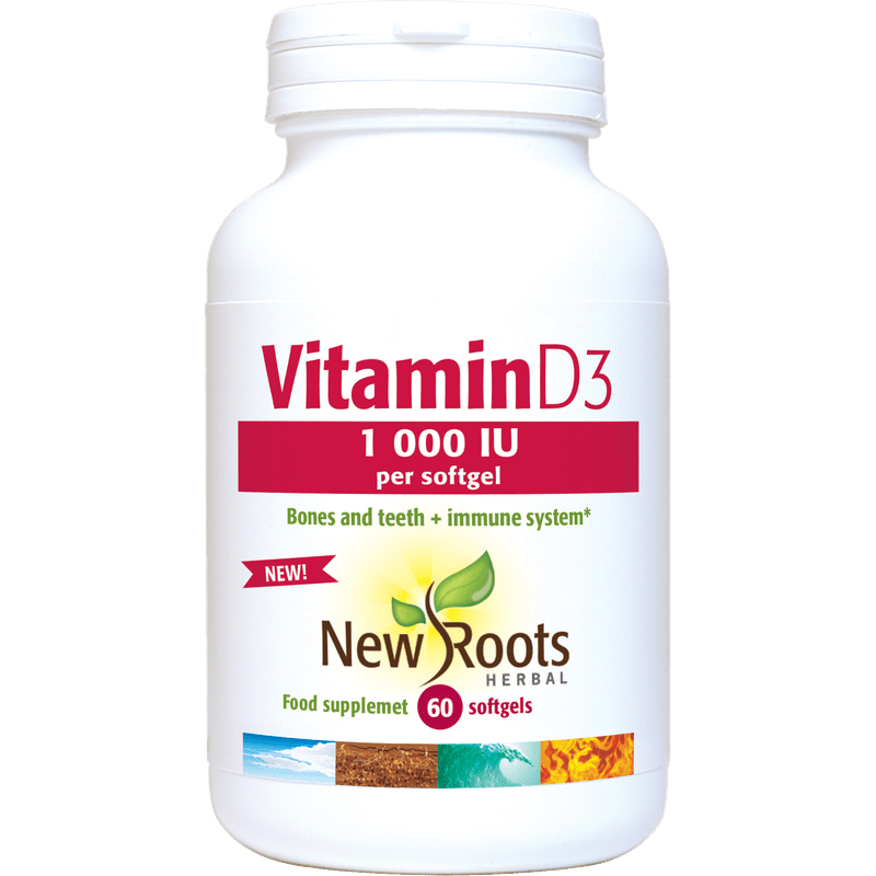 New Roots Herbal Vitamin D3 1,000 IU – 60 Softgels – image 3