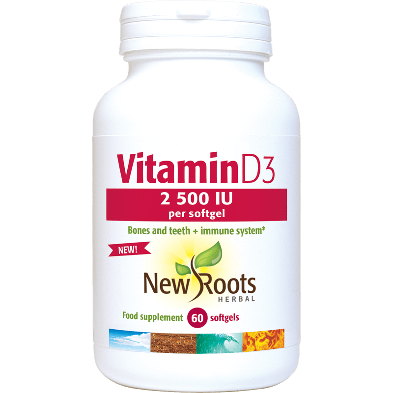 New Roots Herbal Vitamin D3 2,500 IU – 60 Softgels – image 3