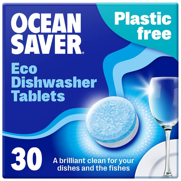 OceanSaver Plastic Free Eco Dishwasher Tabs 30 Pack, OceanSaver