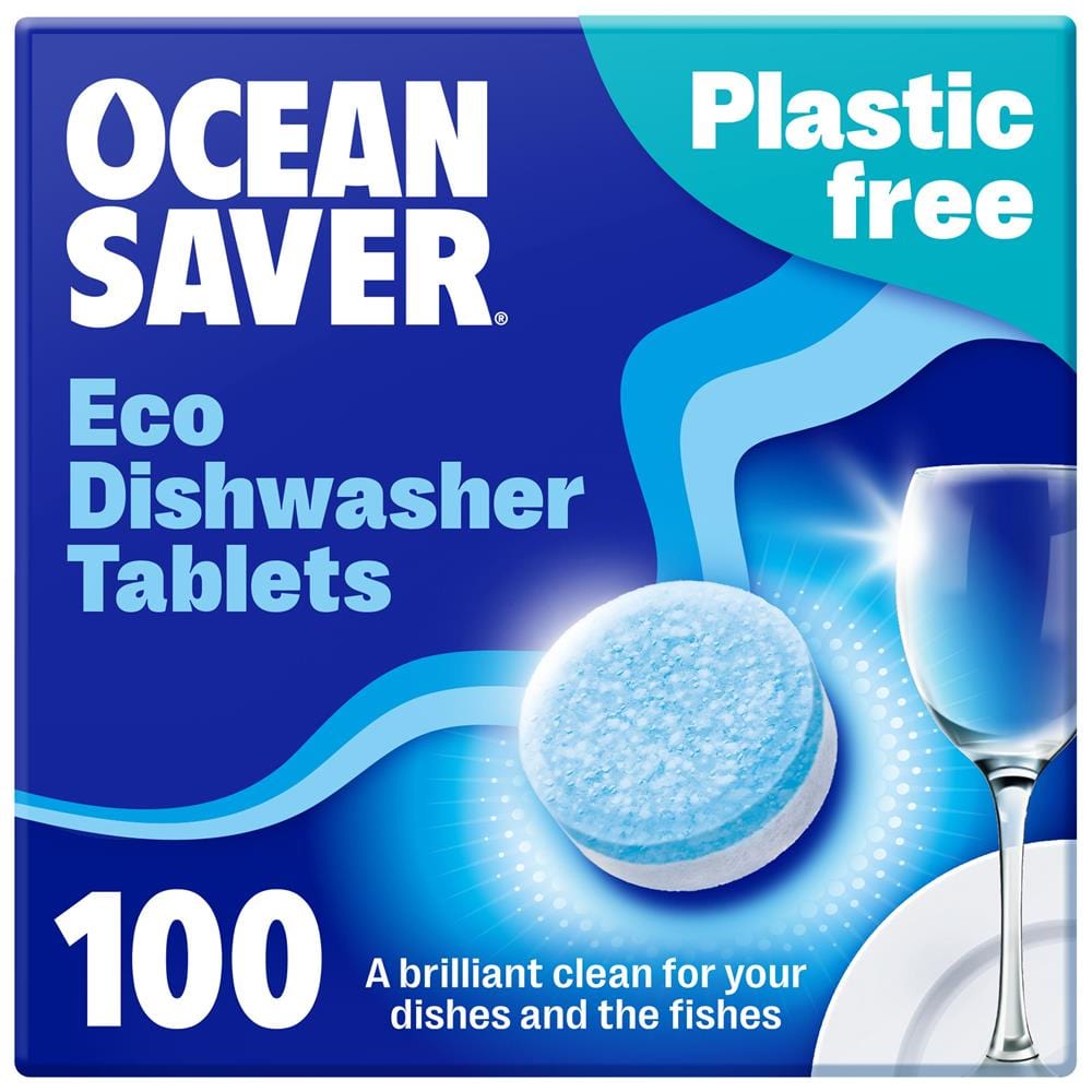 OceanSaver Plastic Free Eco Dishwasher Tabs Bulk Pack (100 tabs), OceanSaver