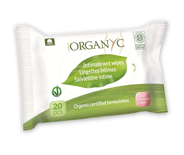 Intimate Wet Wipes - 20 Wipes, Organyc