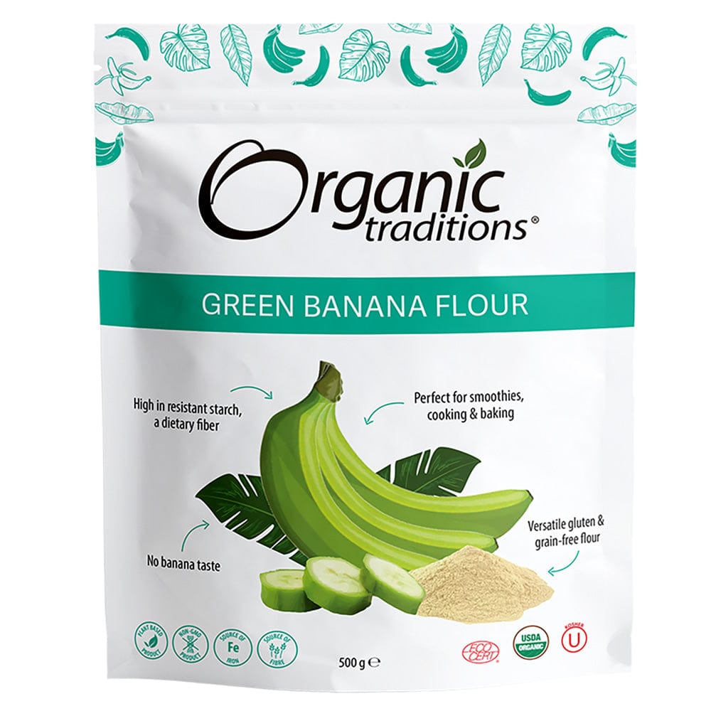 Organic Green Banana Flour 500g, Organic Traditions