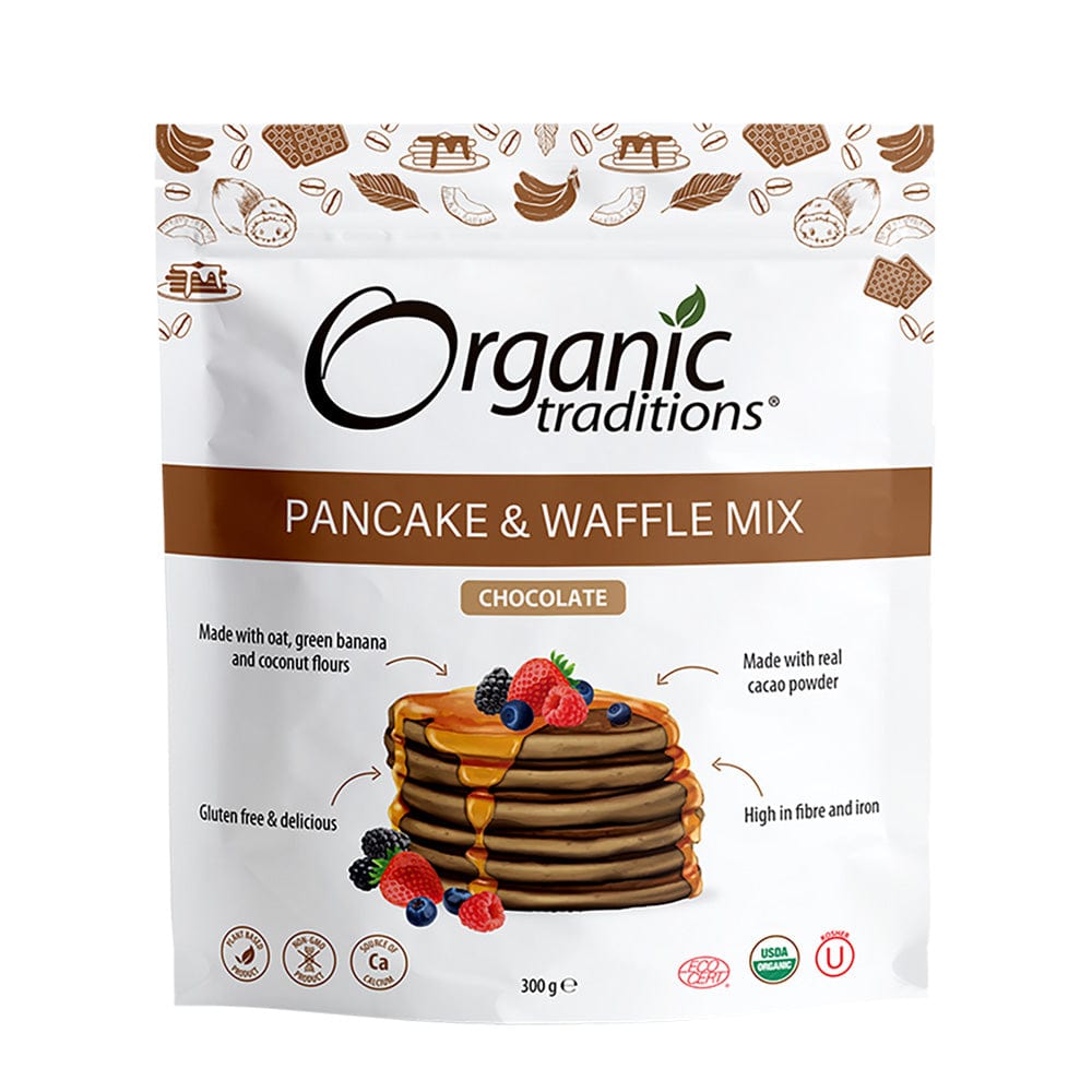 Organic Pancake & Waffle Mix Chocolate 300g, Organic Traditions