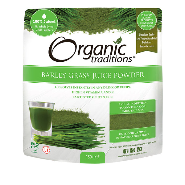 Organic Barley Grass Juice Powder 150g, Organic Traditions