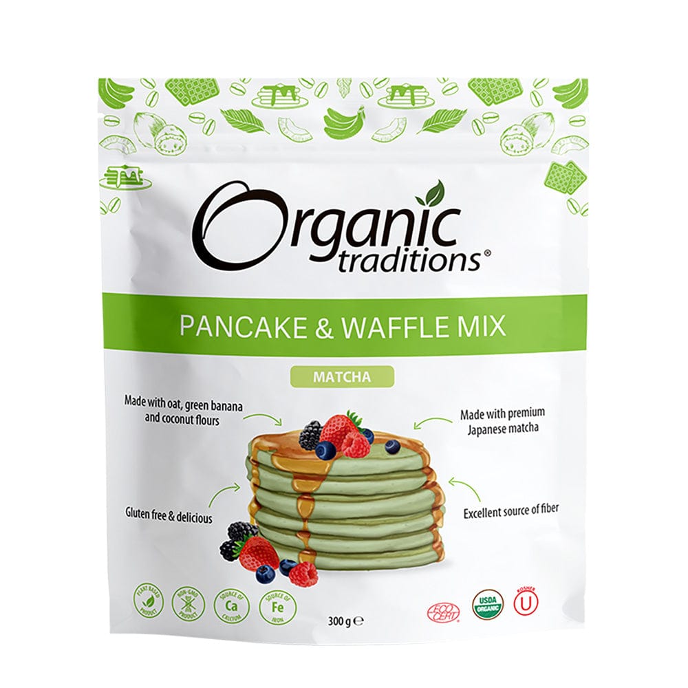 Organic Pancake & Waffle Mix Matcha 300g, Organic Traditions