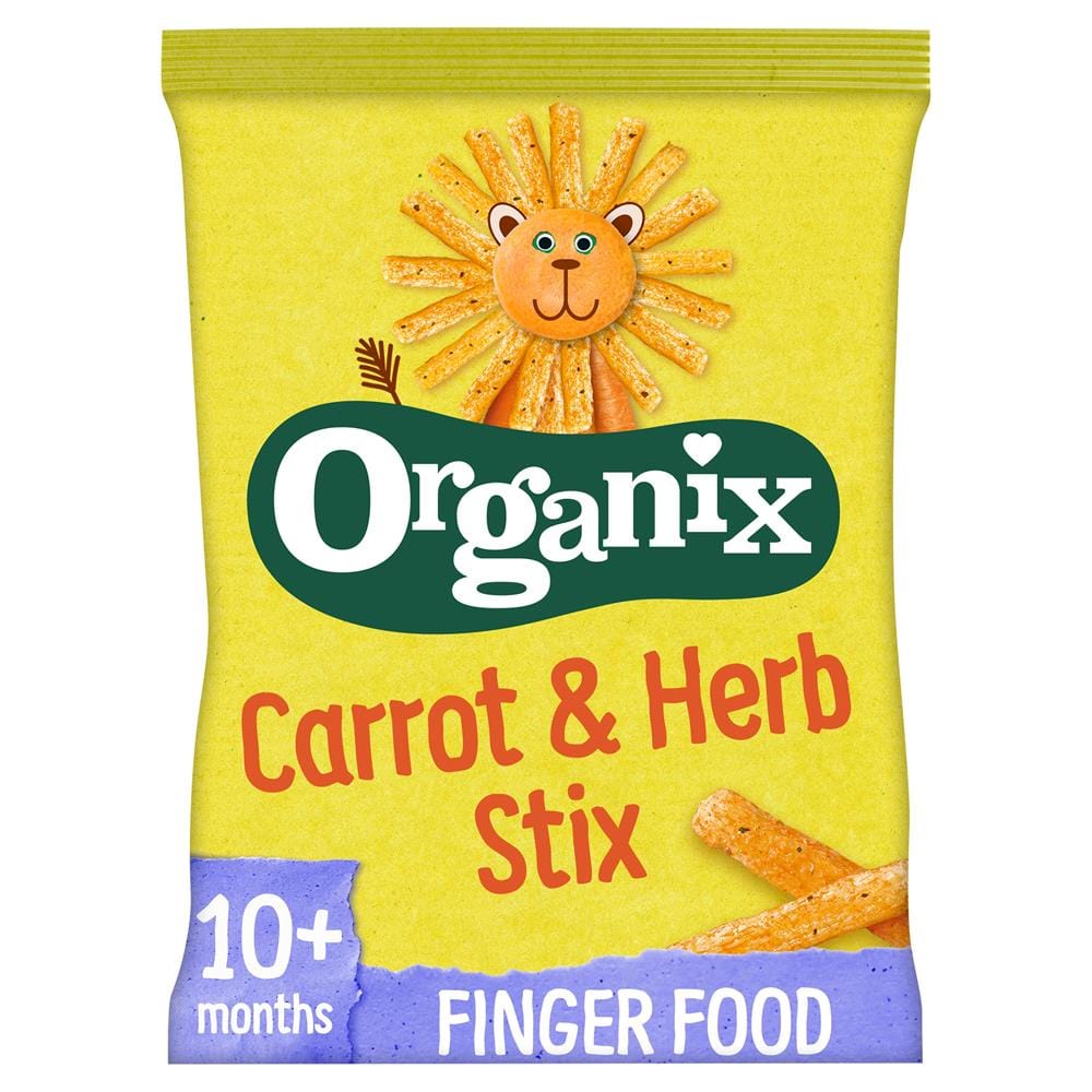 Carrot Stix Organic Finger Food Toddler Snack Corn Puffs 15g, Organix