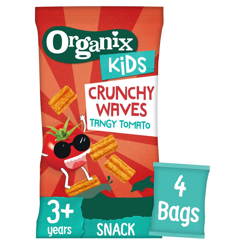 Organix KIDS Tangy Tomato Crunchy Waves (4x14g), Organix